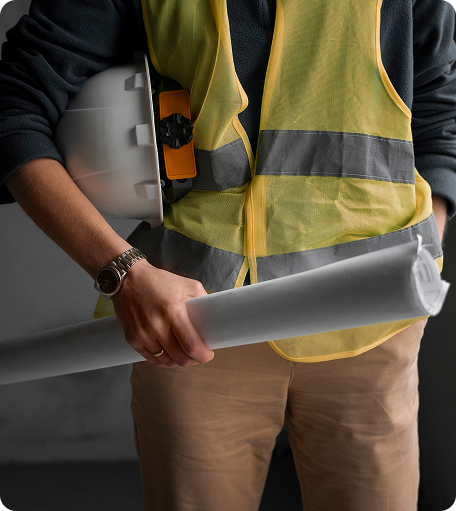 Engenheiro com plantas